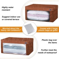 Nettypro Outdoor Patio Cushion Storage Bags Water-Resistant Extra Large 9 Ft Christmas Tree Cushion Bags For Storage, 65 X 20 X 28 Inch, Brown