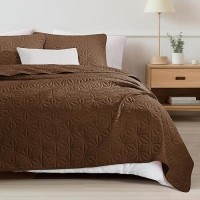 Whale Flotilla King Size Quilt Bedding Set Soft Brown King Quilts Bedspreads For All Seasons Lightweight Geometric Star Patter