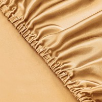 Siinvdabzx 4Pcs Satin Sheet Set California King Size Ultra Silky Soft Gold Satin Bed Sheets With Deep Pocket 1 Fitted Sheet 1