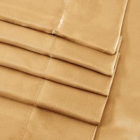 Siinvdabzx 4Pcs Satin Sheet Set California King Size Ultra Silky Soft Gold Satin Bed Sheets With Deep Pocket 1 Fitted Sheet 1