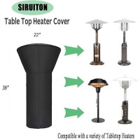 Siruiton Tabletop Heater Cover Waterproof With Zipper Water-Resistant 22 Inch Round Stand-Up Table Top Patio Heater Cover Black