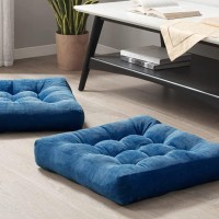 Degrees Of Comfort Memory Foam Meditation Floor Pillow Set Of 2 Square Large Pillows Seating For Adults Tufted Corduroy Floor