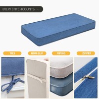 Rofielty Custom Size Bench Cushion For Indoor/Outdoor Patio Furniture/Window Seat 90+ Colors To Choose From, 70D High-Resilience Foam,Double Piping Outdoor Bench Cushion Waterproof