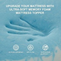 Sinweek 2 Inch Mattress Topper 5Zone Memory Foam Mattress Topper Pressure Relieve Soft Mattress Pad Certipurus Certified Ful