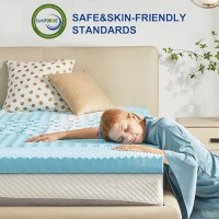 Sinweek 2 Inch Mattress Topper 5Zone Memory Foam Mattress Topper Pressure Relieve Soft Mattress Pad Certipurus Certified Ful