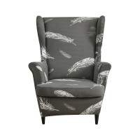 Stretch Wingback Chair Cover 2-Piece Printed Wing Chair Slipcover Sofa Slipcover Spandex Floral Armchair Slipcovers Furniture Protector With Elastic Bottom For Living Room, 31