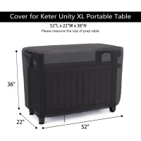 Jungda Patio Prep Table Cover For 52 Inch Keter Unity Xl Portable Outdoor Table,Waterproof Bar Covers For Outdoor Furniture