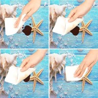 Elastic Edge Round Tablecloth Beach Starfish Fitted Table Cover Waterproof Wipeable Table Cloth For Parties Outdoor Dining Table