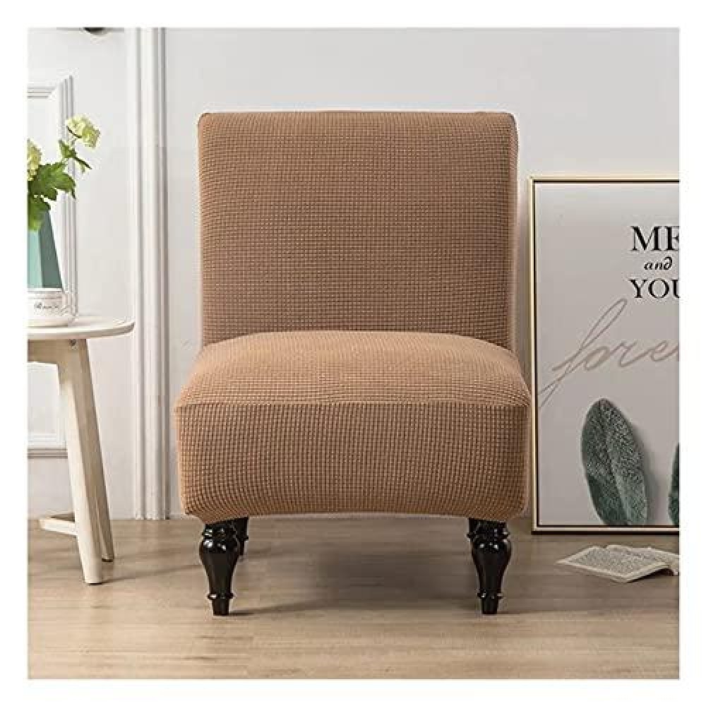 Rtsfkfs 2 Pieces Armless Chair Cover Stretch Chair Slipcovers Single Sofa Chair Cover Solid Color Removable Washable Chair Protector Slipcover For Dining Room Office Wedding (Color : C, Size : 1Pcs)