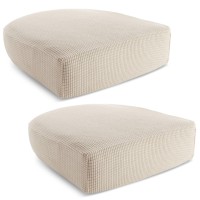 Juvale 2 Pack Stretch Couch Cushion Slipcovers, Reversible Polyester Outdoor Sofa Protectors (Small, Sand)