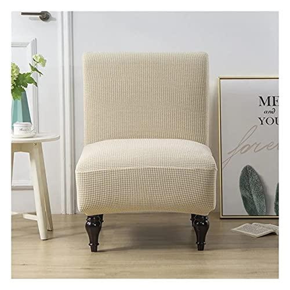 Rtsfkfs 2 Pieces Armless Chair Cover Stretch Chair Slipcovers Single Sofa Chair Cover Solid Color Removable Washable Chair Protector Slipcover For Dining Room Office Wedding (Color : E, Size : 1Pcs)