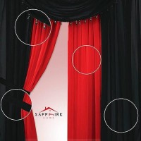 Sapphire Home Window Sheer Curtains - Two Tone 4 Panels Set With Valance And Tiebacks  55