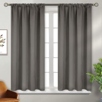 Bgment Short Blackout Curtains 45 Inches Length For Bedroom Rod Pocket Thermal Insulated Room Darkening Window Curtain For Kit