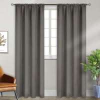 Bgment Rod Pocket Blackout Curtains For Bedroom Thermal Insulated Room Darkening Curtain For Living Room 52 X 84 Inch 2 Pane