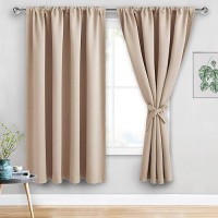 Jiuzhen Blackout Curtains For Bedroom Thermal Insulated Room Darkening Noise Reducing 60 X 63 Inch Length Curtains For Living