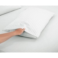 Royale Linens Striped Bed Sheet Set Brushed Microfiber 1800 Bedding 1 Fitted Sheet 1 Flat Sheet 1 Pillowcase Wrinkle F