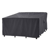 F&J Outdoors Patio Table Covers, Waterproof Uv Resistant Cover For 5 Piece Outdoor Furniture, Grey, 48.5X48.5X27.5 Inches