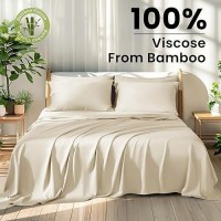 Shilucheng 100 Viscose Derived From Bamboo Sheets King Size 6Pcs Ultra Cooling Silky Soft Bed Sheets 16 Deep Pocket Pe