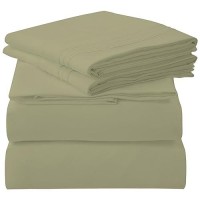 Royale Linens 4 Piece California King Bed Sheet Brushed Microfiber 1800 Bedding 1 Fitted Sheet 1 Flat Sheet 2 Pillowcase