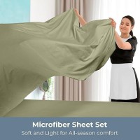 Royale Linens 4 Piece California King Bed Sheet Brushed Microfiber 1800 Bedding 1 Fitted Sheet 1 Flat Sheet 2 Pillowcase