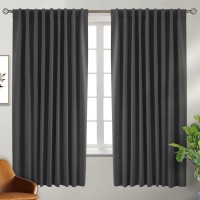 Bgment Rod Pocket And Back Tab Blackout Curtains For Bedroom Thermal Insulated Room Darkening Curtains For Living Room 2 Wind