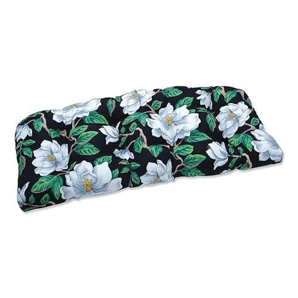 Pillow Perfect Floral Indooroutdoor Sofa Setee Swing Cushion Tufted Weather And Fade Resistant 19 X 44 Blackwhite Mag