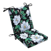 Pillow Perfect Floral Indooroutdoor Solid Back 1 Piece Square Corner Chair Cushion With Ties Deep Seat Weather And Fade Resi