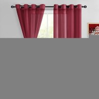 Hiasan Sheer Curtains For Bedroom With Tiebacks Lightweight Airy Voile Drapes Light Filtering Grommet Window Curtains For Livin