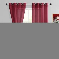 Hiasan Sheer Curtains 96 Inches Long With Tiebacks Lightweight Voile Drapes Extra Long Grommet Window Curtains For Bedroom Liv