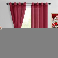 Hiasan Sheer Curtains 84 Inches Long With Tiebacks Light Filtering Semi Transparent Lightweight Voile Grommet Window Curtains F