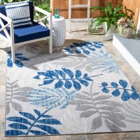 Safavieh Cabana Collection 3 X 5 Greyblue Cbn814F Botanical Indoor Outdoor Nonshedding Easy Cleaning Patio Backyard Porch D