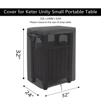 Jungda Outdoor Prep Table Covers For Keter Unity Small Portable Table, Waterproof Bbq Grill Table Cover,Dustproof Uv-Resistant All Weather Protection - 32 X 24 X 32 Inch