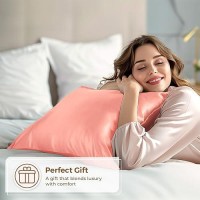 Pure Bedding Satin Pillowcase 2 Pack Queen Size 20X30 Blush Pink Silky Pillow Cases For Hair And Skin Satin Pillow