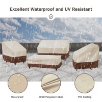 Loriano Patio Furniture Cover Set, 4 Piece Outdoor Furniture Cover Waterproof, 600D Heavy Duty Lawn Patio Set Covers