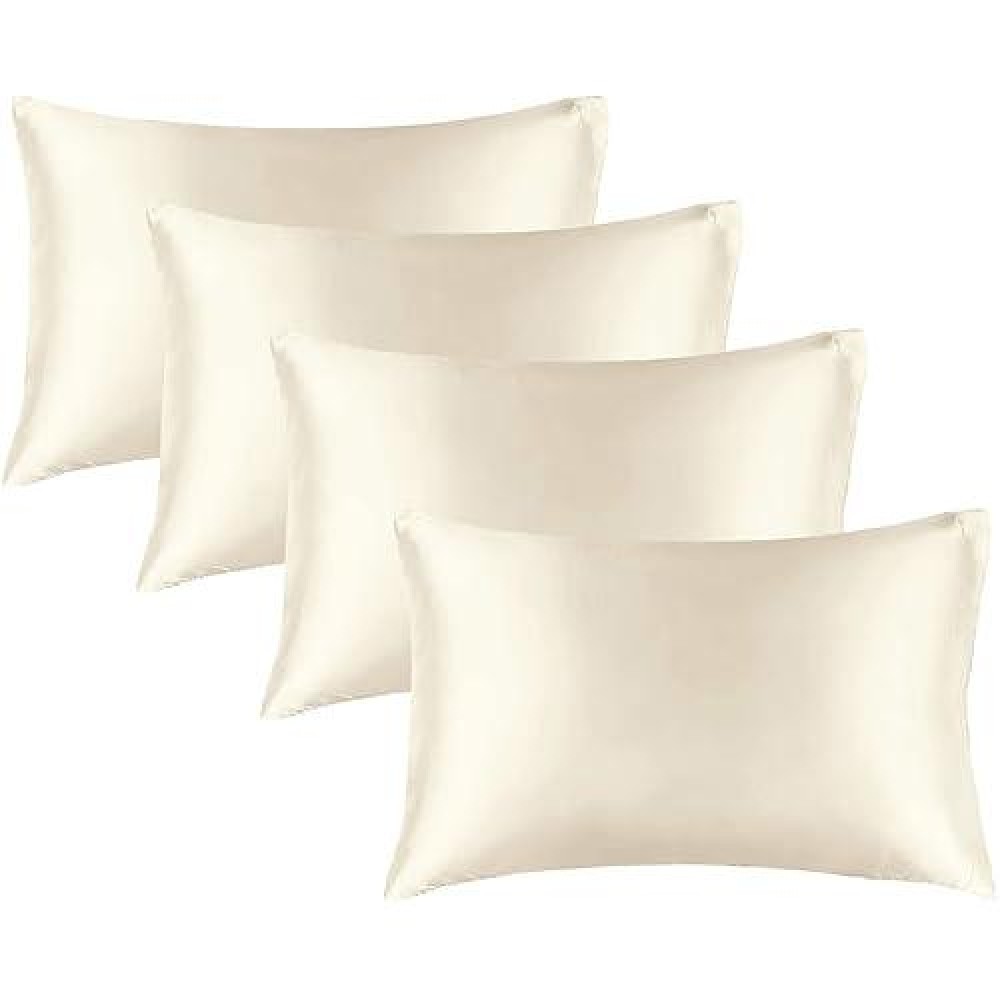 Bedelite Satin Pillowcase For Hair And Skin Super Soft Similar To Silk Pillow Cases 4 Pack With Envelope Closure Cooling Pillo