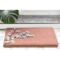 Fab Habitat Floral Extra Thick Doormat Handwoven Durable Natural Coir Entryway Front Door Porch Patio Magnolia Branc