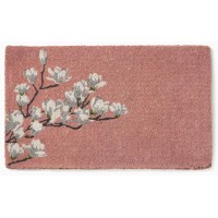 Fab Habitat Floral Extra Thick Doormat Handwoven Durable Natural Coir Entryway Front Door Porch Patio Magnolia Branc