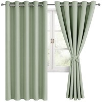 Hiasan Blackout Curtains For Bedroom 60 X 63 Inches Length Thermal Insulated Light Blocking Window Curtains For Living Room