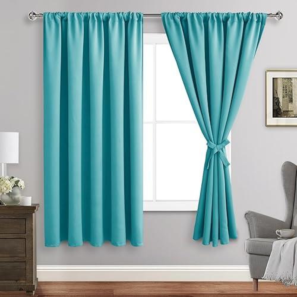 Jiuzhen Blackout Curtains For Bedroom Thermal Insulated Room Darkening Noise Reducing 70 X 63 Inch Length Curtains For Living