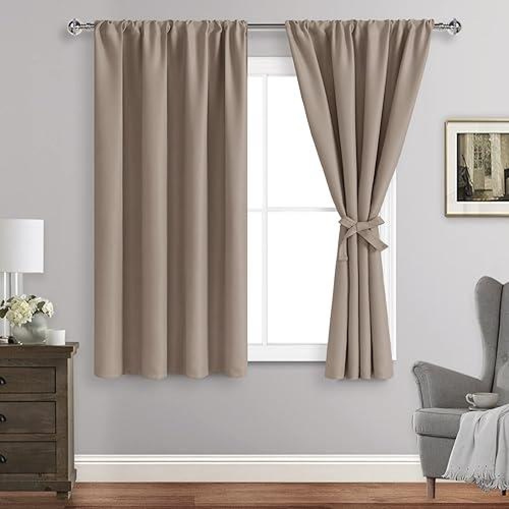 Jiuzhen Blackout Curtains For Bedroom Thermal Insulated Light Blocking Curtains Energy Saving Curtains 42 X 54 Inch Length C