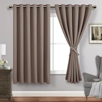 Jiuzhen Tan Blackout Curtains With Tiebacks Thermal Insulated Light Blocking And Noise Reducing Grommet Curtains For Bedroom