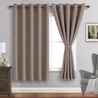 Jiuzhen Tan Blackout Curtains With Tiebacks Thermal Insulated Light Blocking And Noise Reducing Grommet Curtains For Bedroom