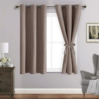 Jiuzhen Tan Blackout Curtains With Tiebacks Thermal Insulated Light Blocking And Noise Reducing Grommet Curtains For Bedroom