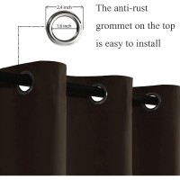 Jiuzhen Brown Blackout Curtains With Tiebacks Thermal Insulated Light Blocking And Noise Reducing Grommet Curtains For Bedroo