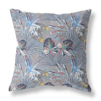 Plant Illusion Broadcloth Indoor Outdoor Blown And Closed Pillow By Amrita Sen In Indigo Gray