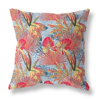 Plant Illusion Broadcloth Indoor Outdoor Blown And Closed Pillow By Amrita Sen In Red Yellow Blue