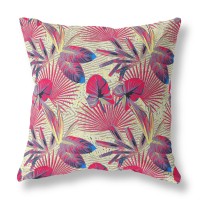 Plant Illusion Broadcloth Indoor Outdoor Blown And Closed Pillow By Amrita Sen In Red Blue Gold