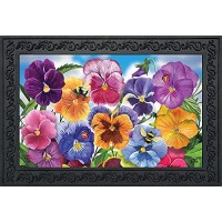 Briarwood Lane Pansies Spring Doormat Floral Indoor Outdoor 30 X 18