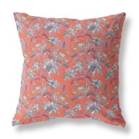 Roses Sprayed Stars Broadcloth Indoor Outdoor Blown And Closed Pillow By Amrita Sen In Orange