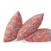Roses Sprayed Stars Broadcloth Indoor Outdoor Blown And Closed Pillow By Amrita Sen In Orange